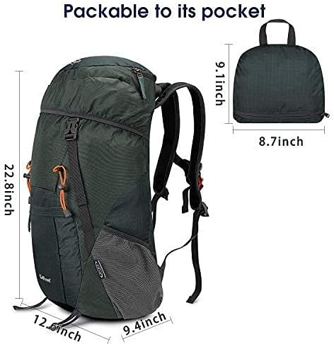 G4Free 40L Faltbarer Rucksack, Wanderrucksäcke Ultraleicht, Wasserdichter Trekkingrucksack Daypack D