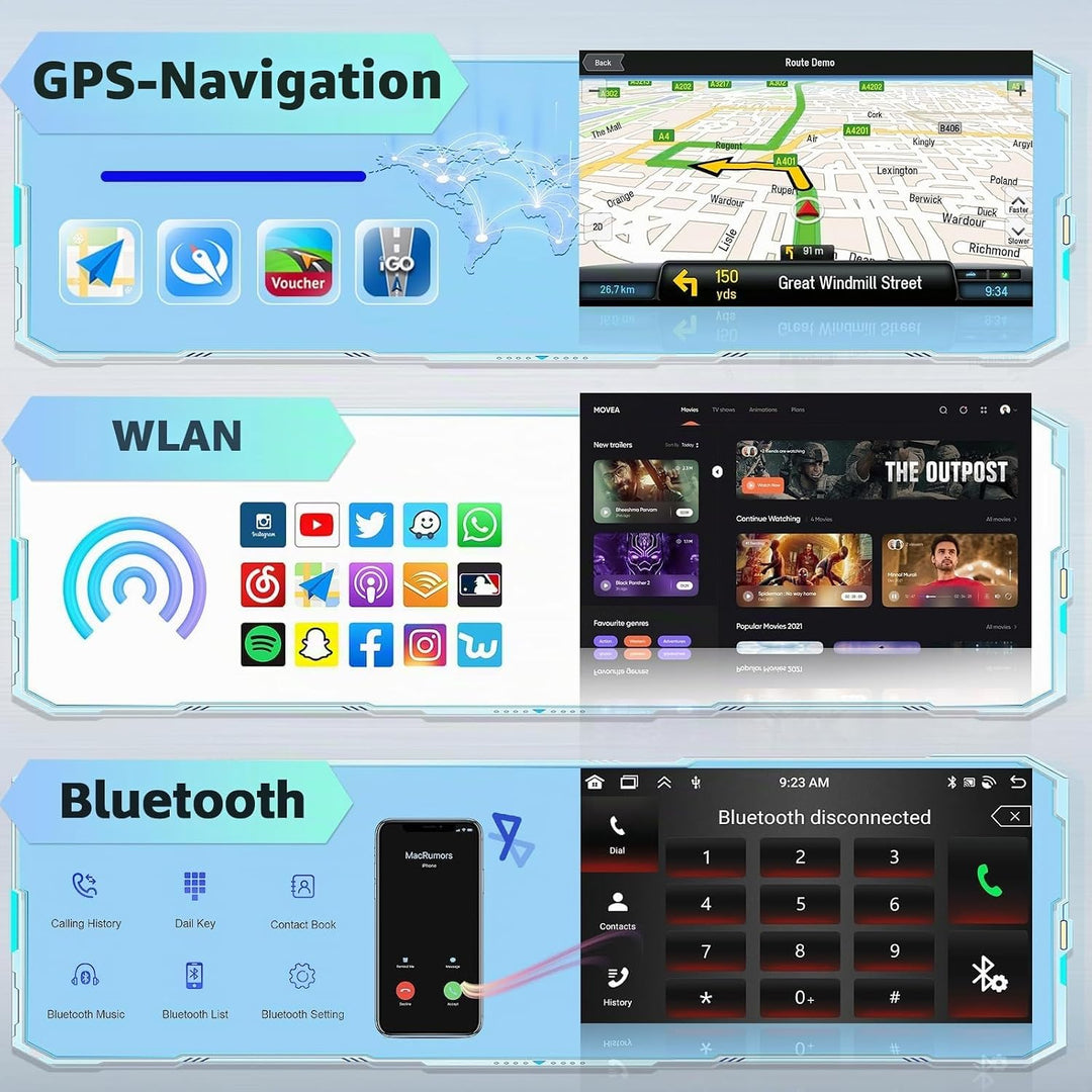 [8Cores 4G+64G] Hikity Autoradio Android 15 Für Ford Transit Tourneo Custom 2013-2019 9Zoll Touch Di