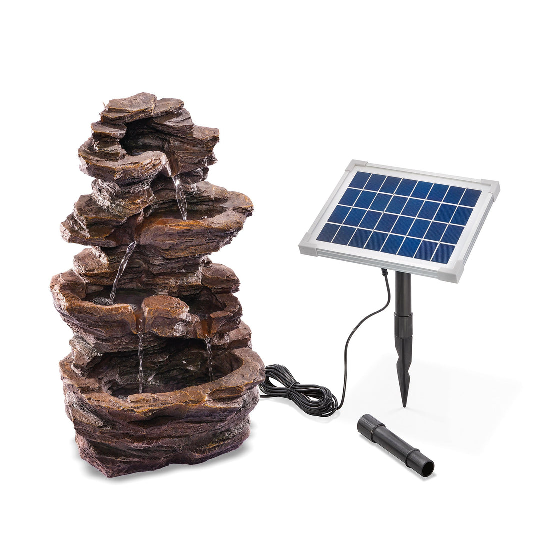 Solar Gartenbrunnen Rock Fountain - extragrosses 5 Watt Solarmodul, Solarpumpe mit Direktbetrieb - 3