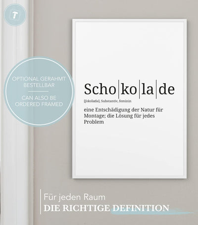 Papierschmiede® Definition: Schokolade, DIN A1 (59x84 cm), XXL Poster für Wohnzimmer, Schlafzimmer,