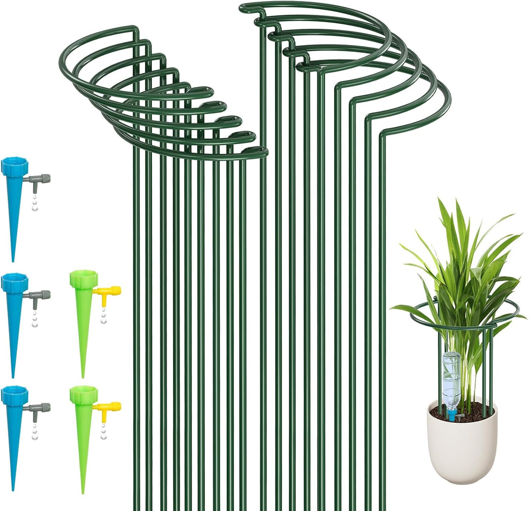 KAZITOO 10 Stück 40cm Metall Halbrunde Garten Pflanzenhalter, Metallblumenstützen Ringkäfig-Gartenra