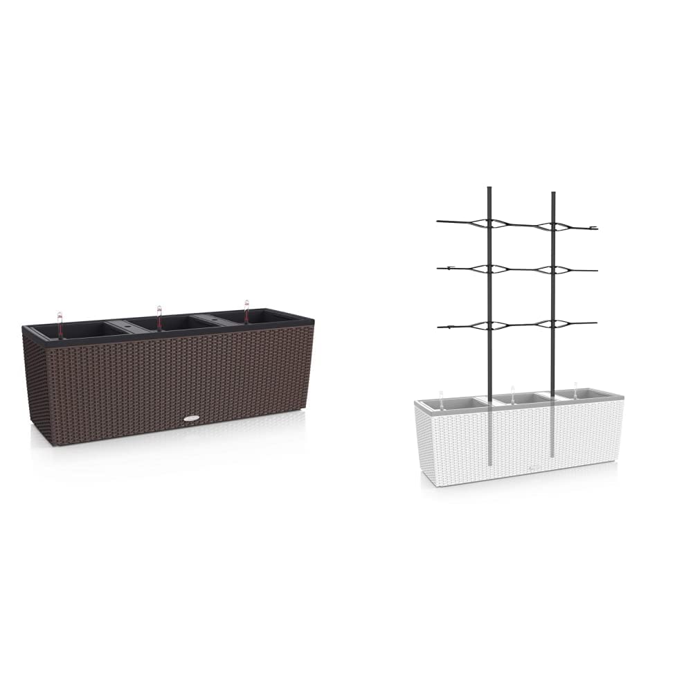 Lechuza Trio Cottage 30 Pflanzgefäss mit ERD-Bewässerungs-System, Mokka, 100 x 32 x 34 cm &amp; Trio Cot