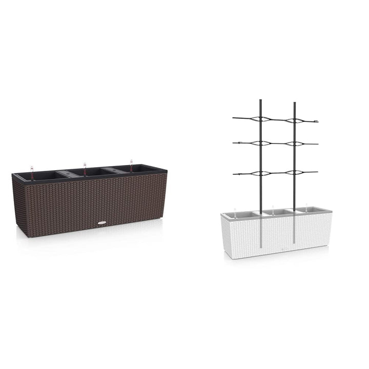 Lechuza Trio Cottage 30 Pflanzgefäss mit ERD-Bewässerungs-System, Mokka, 100 x 32 x 34 cm &amp; Trio Cot