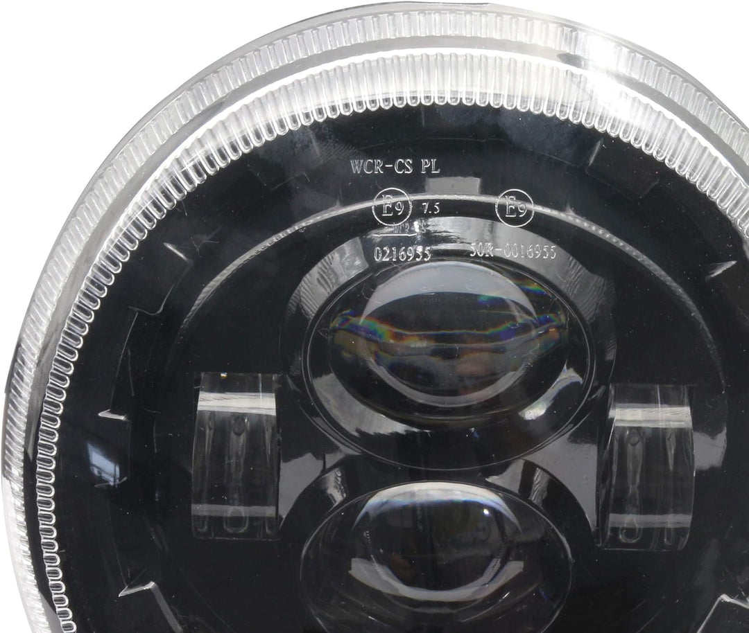 CPOWACE Schwarz 12V LED Frontscheinwerfer with E-Mark E-Prüfzeichen für Motorrad V espa GTS 300