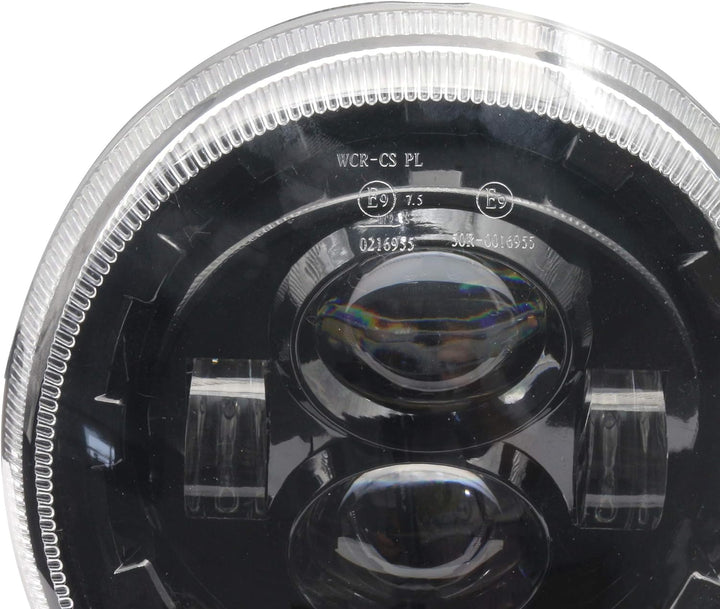 CPOWACE Schwarz 12V LED Frontscheinwerfer with E-Mark E-Prüfzeichen für Motorrad V espa GTS 300