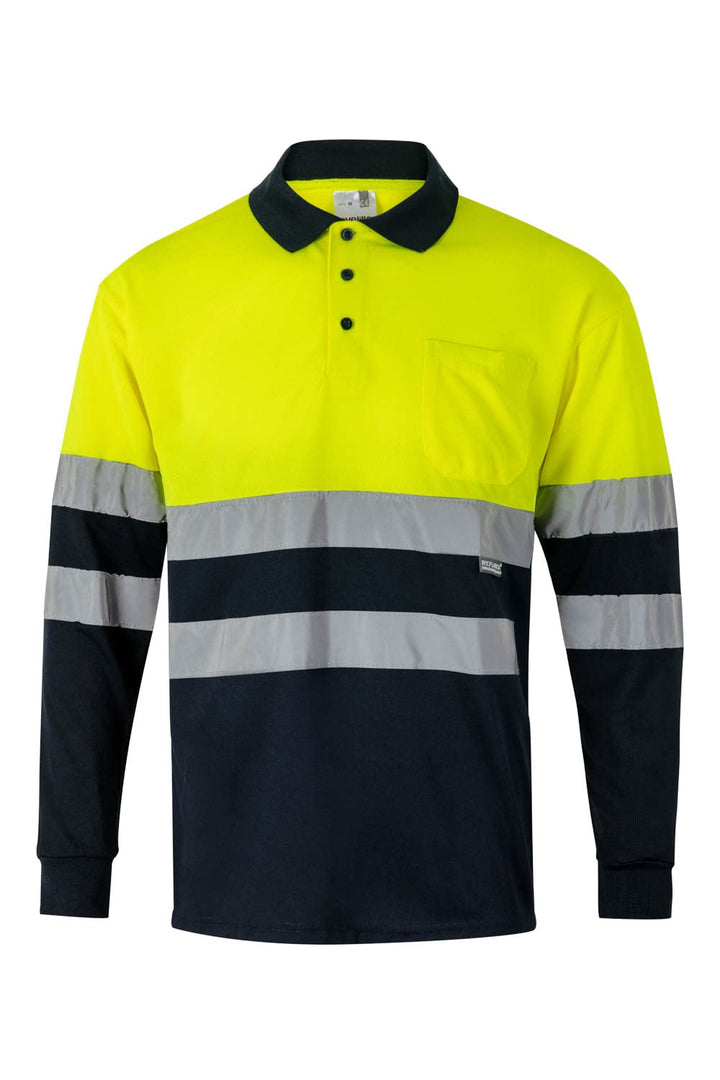 Velilla 175 - Signalshirt, langärmelig (Grösse XXL) Farbe marineblau und gelb fluoreszierend XXL Mar