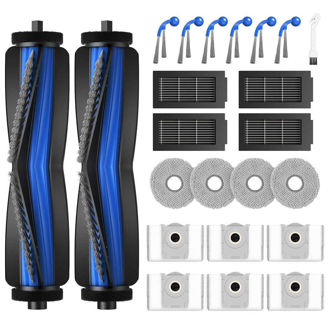 23 Stück Zubehörset für ECOVACS DEEBOT T30C Omni/ T30C Omni Gen2 Saugroboter, 2 Hauptbürste,6 Staubb