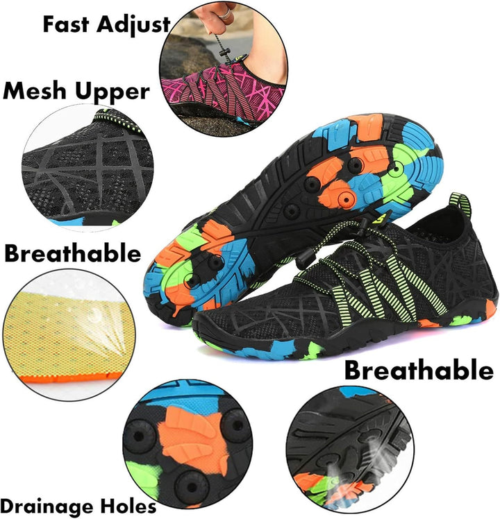 SAGUARO Herren Badeschuhe Damen rutschfeste Sohle Schnell Trocknend Schwimmschuhe 37 EU Graphit, 37