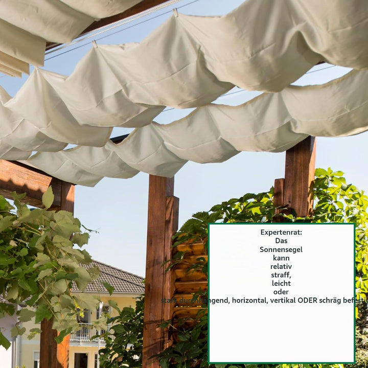 Sonnensegel 420x140cm Uni-weiss (Packung mit 2) Weiss 420 x 140 cm (Packung mit 2), Wei&amp;