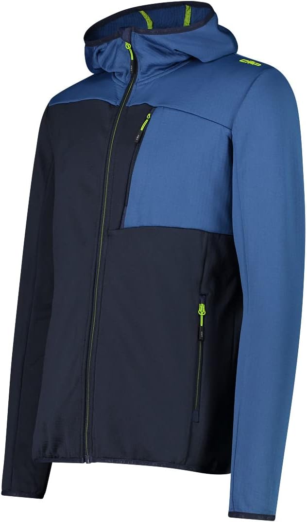 CMP Herren Hoodie Jacke Fleecejacke Fleecepullover, black blue