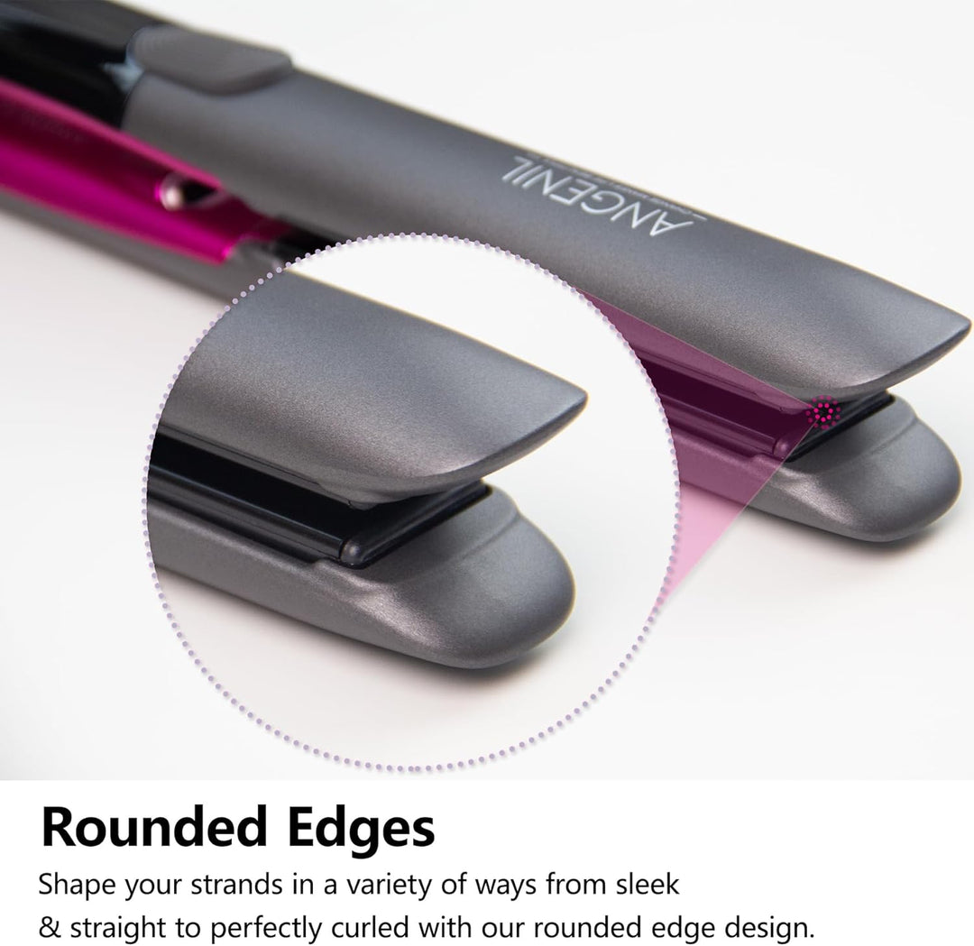 ANGENIL Professioneller Glätteisen 2.5 cm, Silikon-Verbrühschutz Locken keramik ion Haarglätter zum