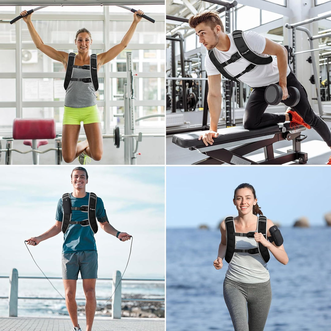 Fragraim Gewichtsweste, 6 kg/8 kg/10 kg/12 kg/16 kg Gewichtsweste für Frauen Herren mit reflektieren