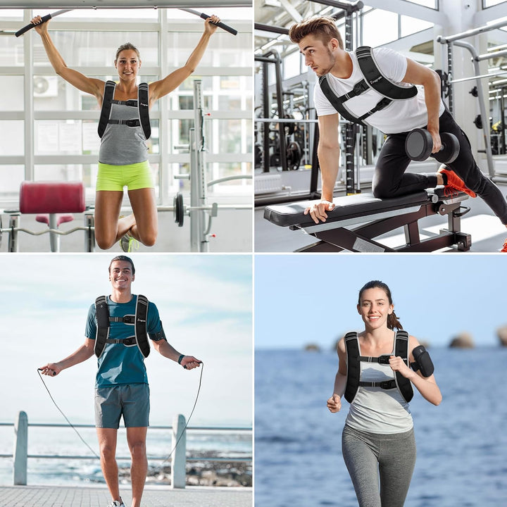 Fragraim Gewichtsweste, 6 kg/8 kg/10 kg/12 kg/16 kg Gewichtsweste für Frauen Herren mit reflektieren