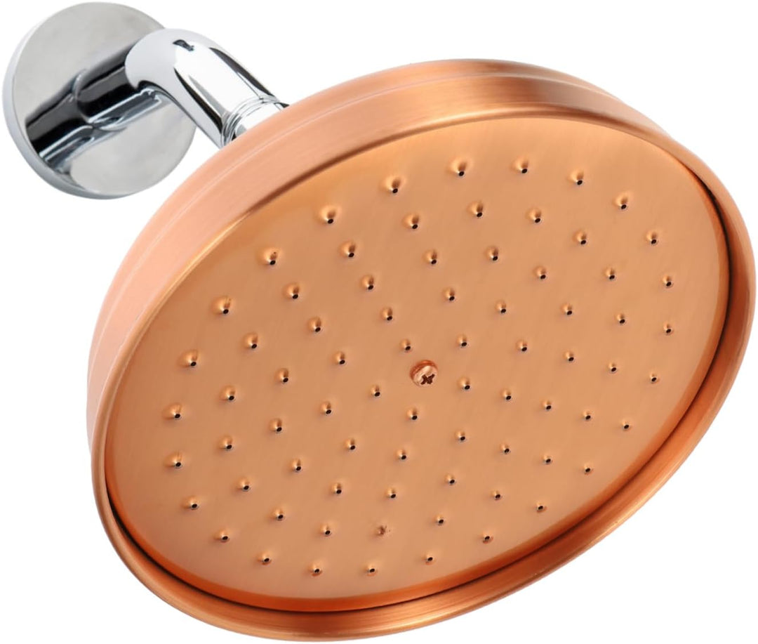 Cabilock Kupfer Duschkopf Round Dusche Sprinkler Niederschlag Duschkopf Retro Bad Regen für Zuhause