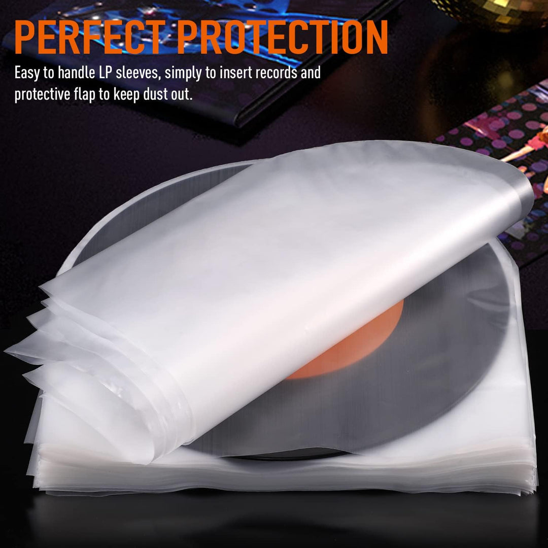 Facmogu 100 Stück 7 Zoll runde Boden Vinyl-Schallplattenhüllen, U-förmige Schallplattenhüllen für 45