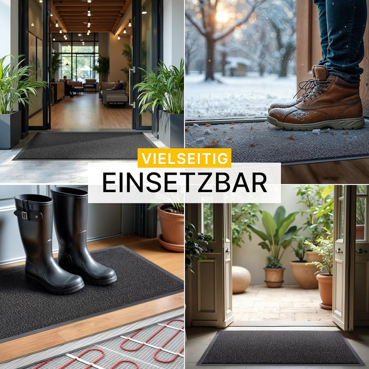 Entrando Fussmatte für aussen und innen - für Haustür, Flur, Büro - robust, rutschfest, waschbar, sa