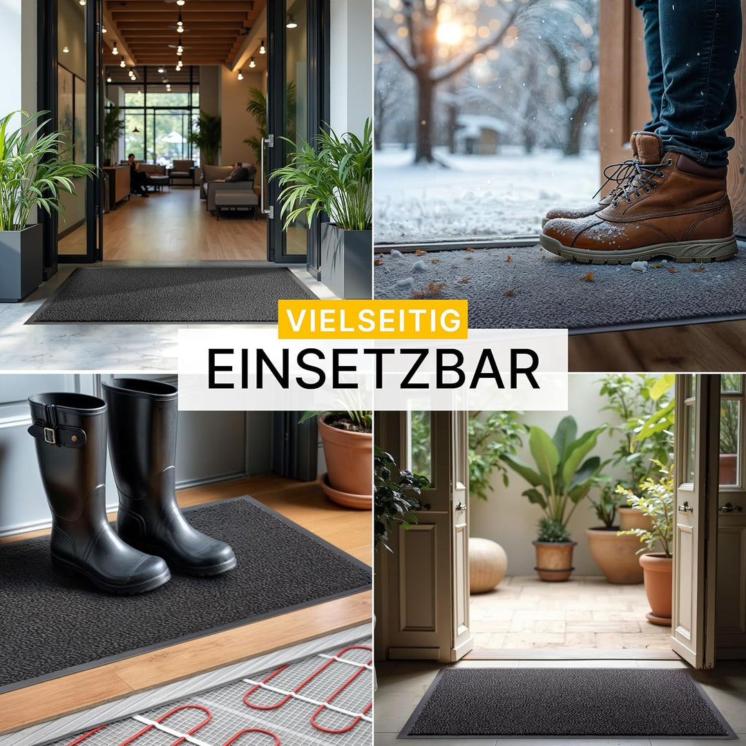 Entrando Fussmatte für aussen und innen - für Haustür, Flur, Büro - robust, rutschfest, waschbar, sa