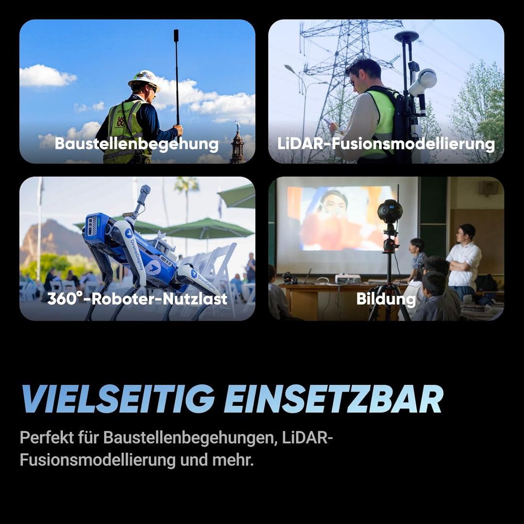 Insta360 X5 Baustellen-Bundle - 360°-Baustellen-Kamera, 8K30fps 360°-HDR-Videos, 72MP Fotos, Selfie-