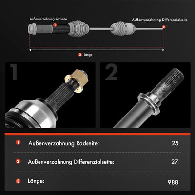 Frankberg Antriebswelle Vorderachse Rechts Kompatibel mit W169 A180 A200 2.0L 2004-2012 W245 B180 B2