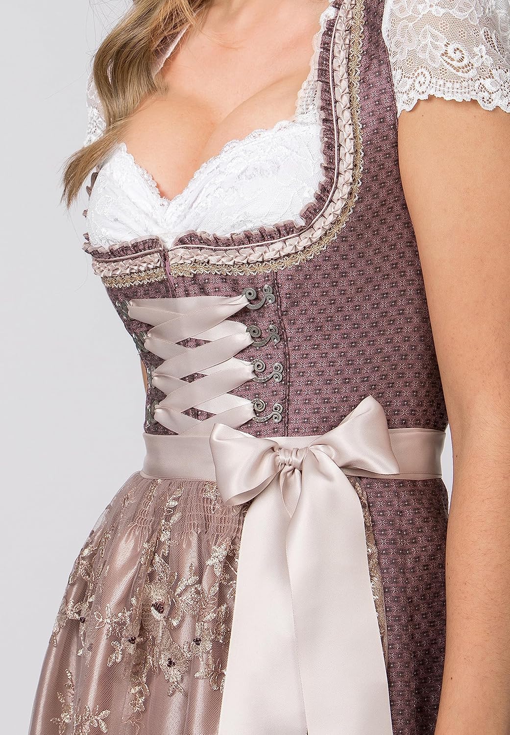Stockerpoint Damen Dirndl Antonia Kleid für besondere Anlässe 36 Rosenholz, 36 Rosenholz