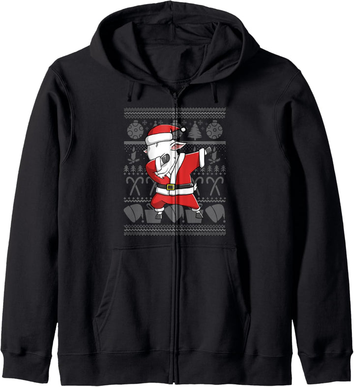 Dabbing Ziege Dab Dance Weihnachten Haustier Kapuzenjacke