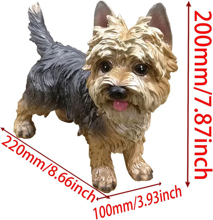 WANLIAN Yorkshire Terrier Statue,handbemalte Figur geeignet für den Innen,und Aussenbereich,frostbes