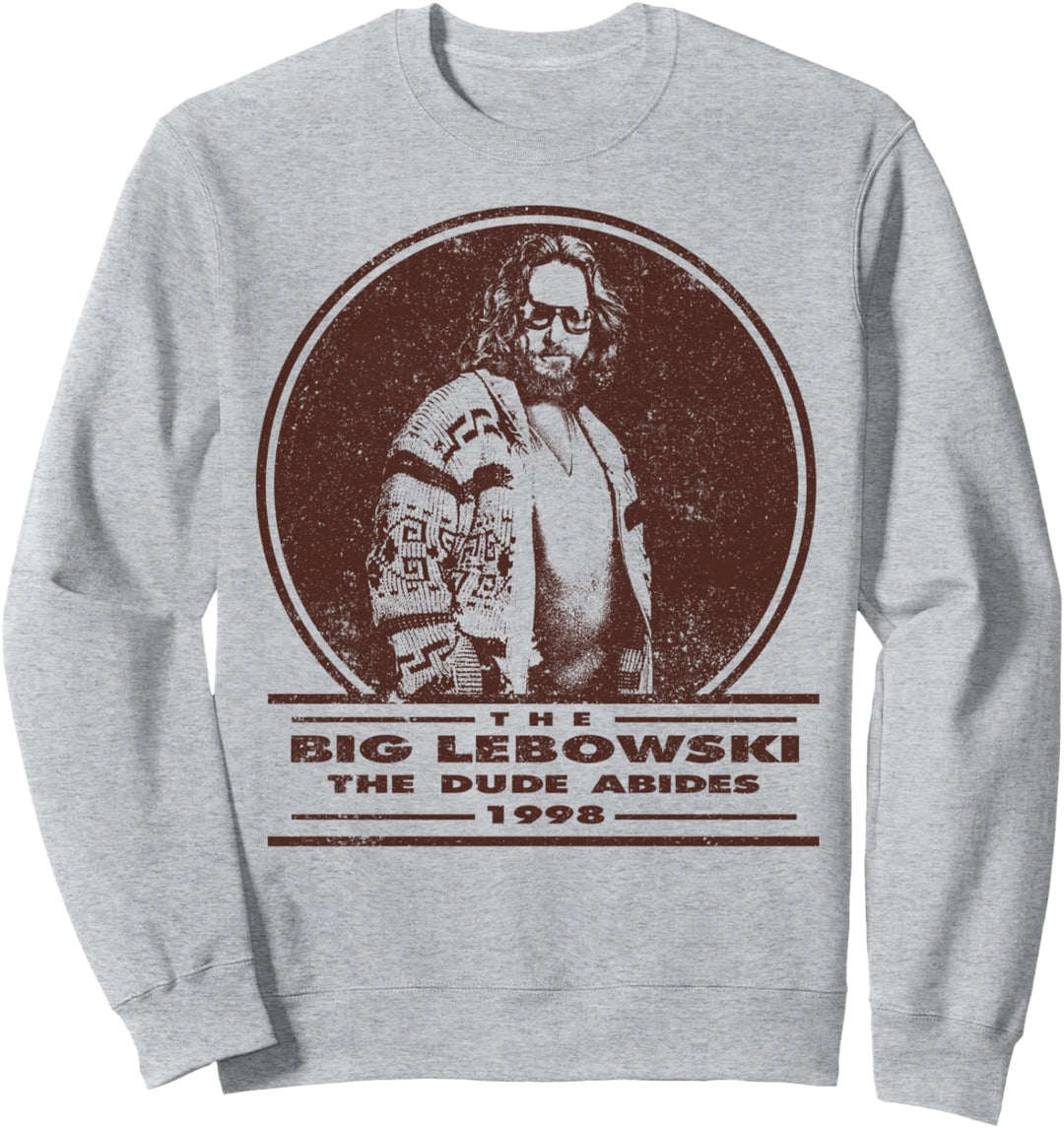 The Big Lebowski The Dude Abides 1998 Circle Portrait Sweatshirt