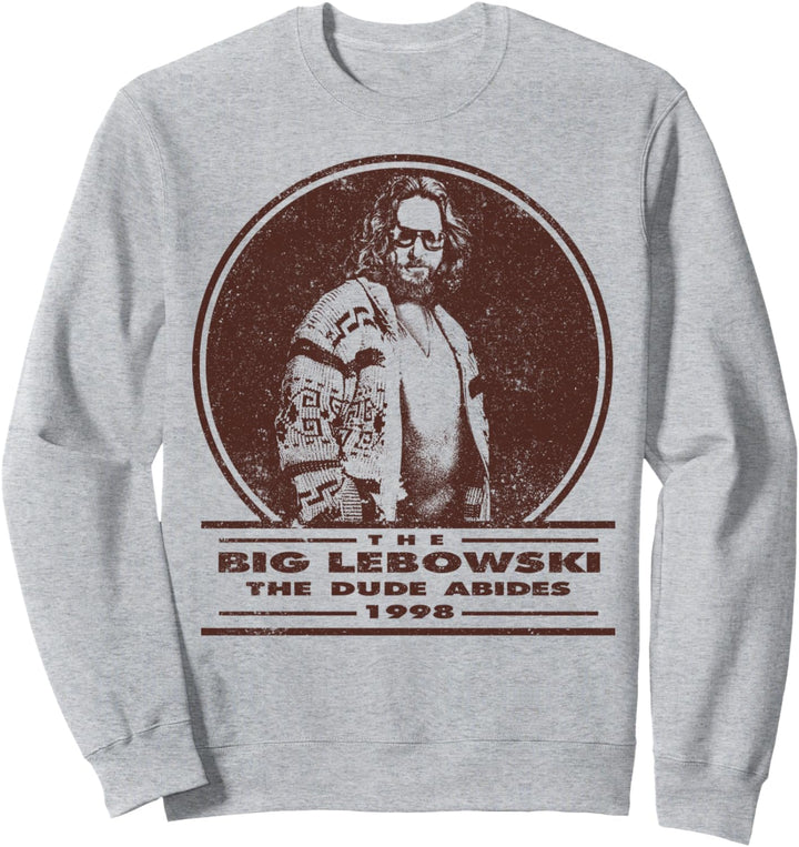 The Big Lebowski The Dude Abides 1998 Circle Portrait Sweatshirt