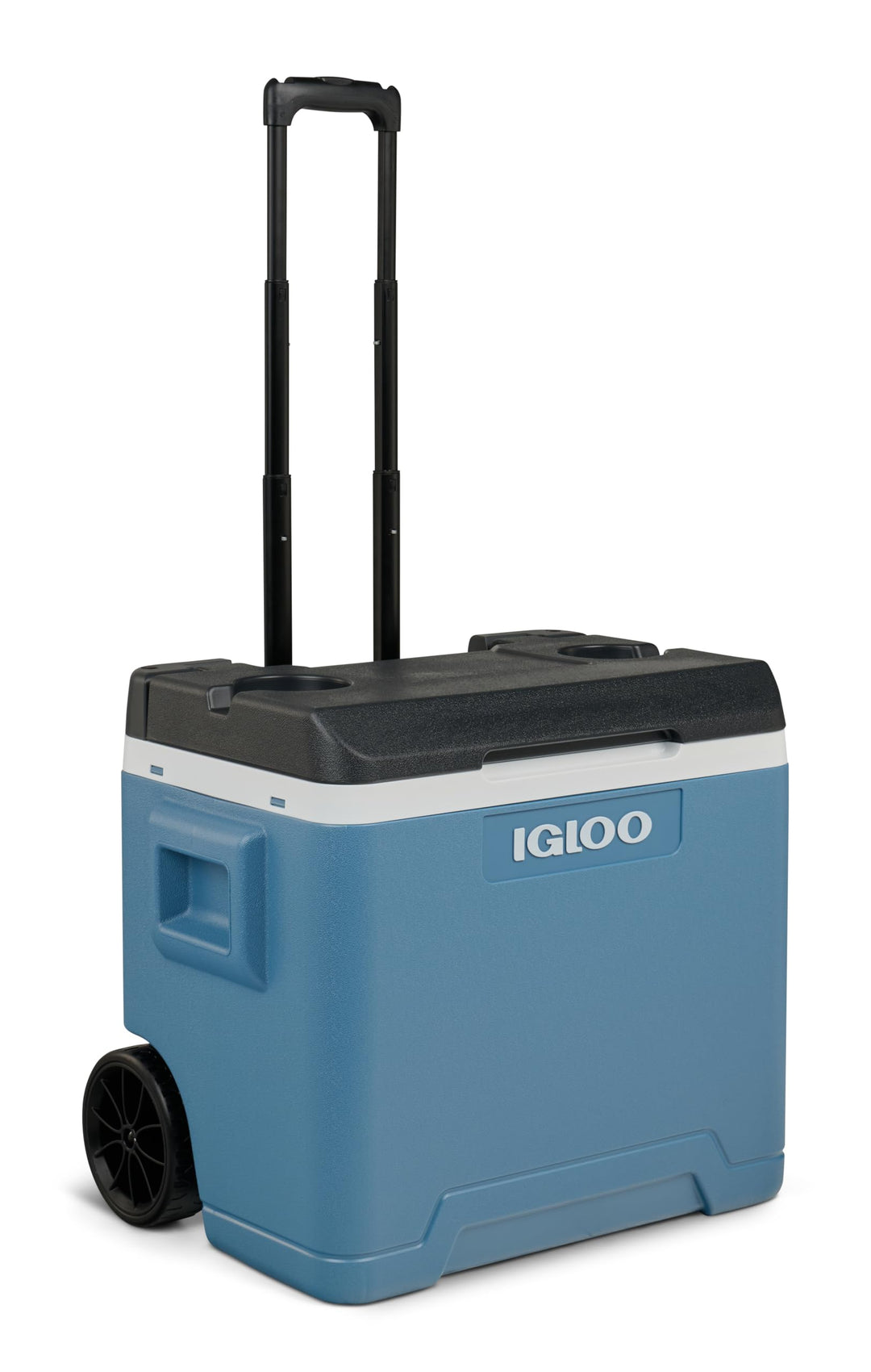 IGLOO IP42 Roller Kühlbox 42L – Passiv-Kühlbox mit Rollen und Teleskopgriff, eisblaue Thermobox für