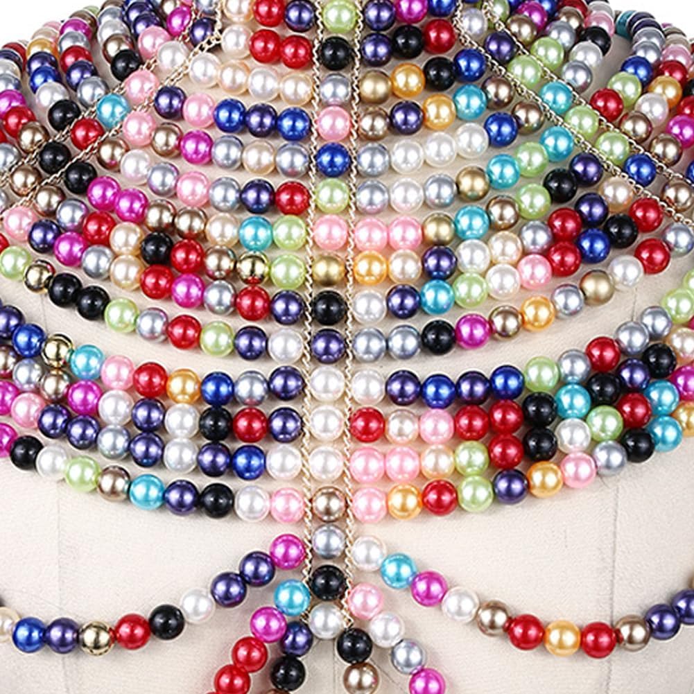 Perlen Körperkette Perlenkette Schal Elegante Halskette Schal Party Schmuck Halskette für Frauen Mäd