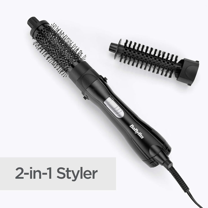 BaByliss Shape und Smooth Wamluftbürste für Kürzere Haare AS82E, 2 Bürstenaufsätze 30mm und 20mm, Kü