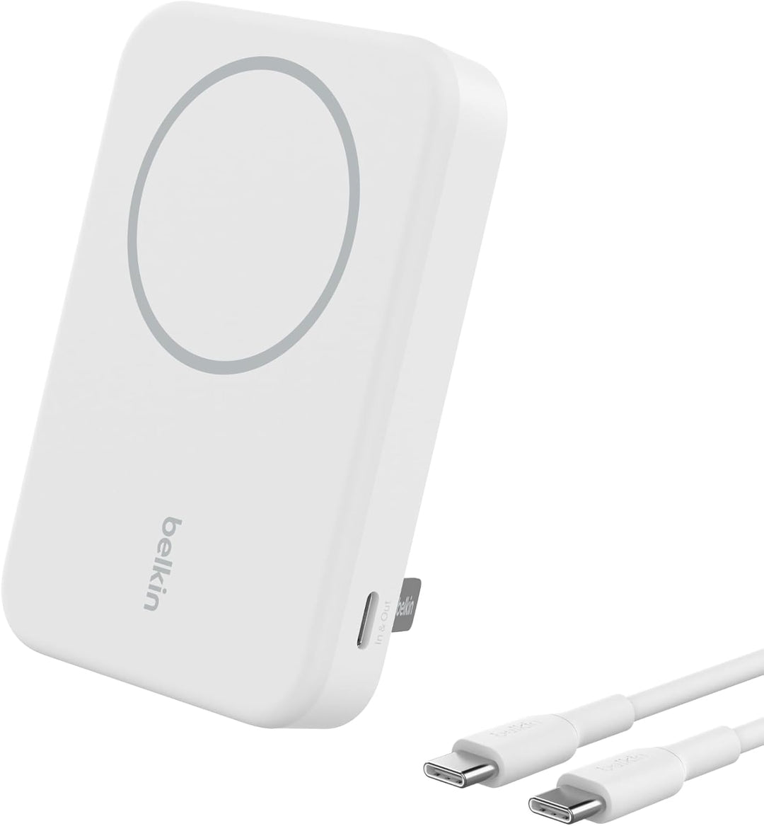 Belkin BoostCharge Pro Kabellose Powerbank 8.000 mAh mit Qi2, MagSafe-kompatibles tragbares Ladegerä