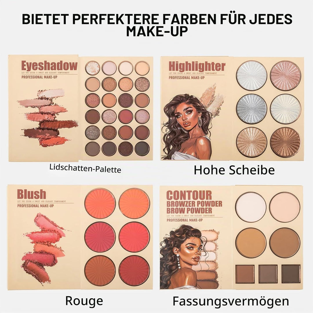 RoseFlower Profi Schminke Set Makeup Paletten Make Up Set Schminkkoffer Teen Make-up-Palette Tragbar