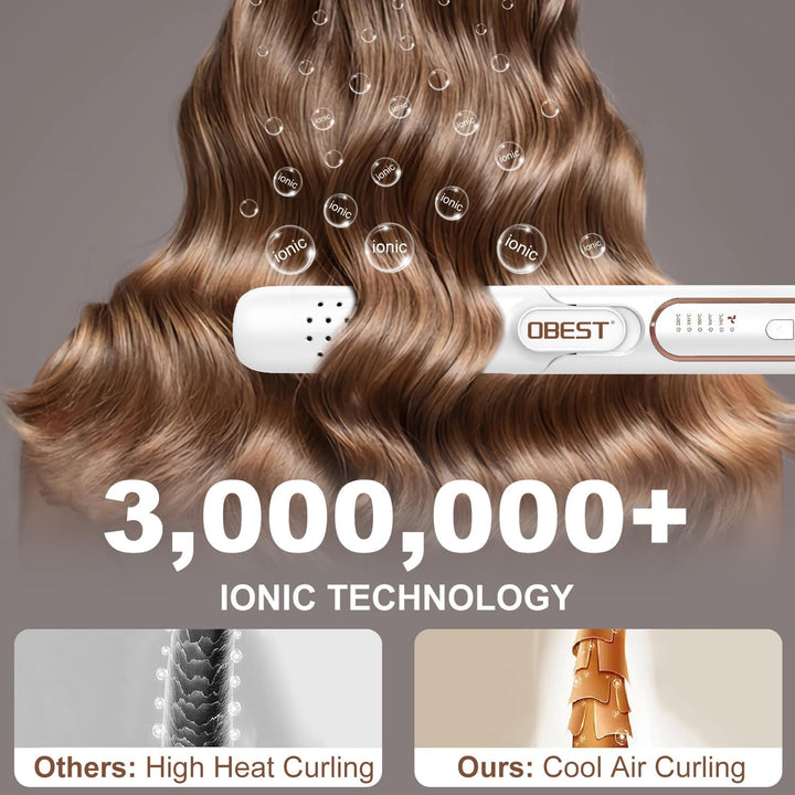 OBEST Airflow Curler Haarglätter und Lockenstab 2 in 1, Glätteisen Lockenstab, 30s Schnellaufheizung
