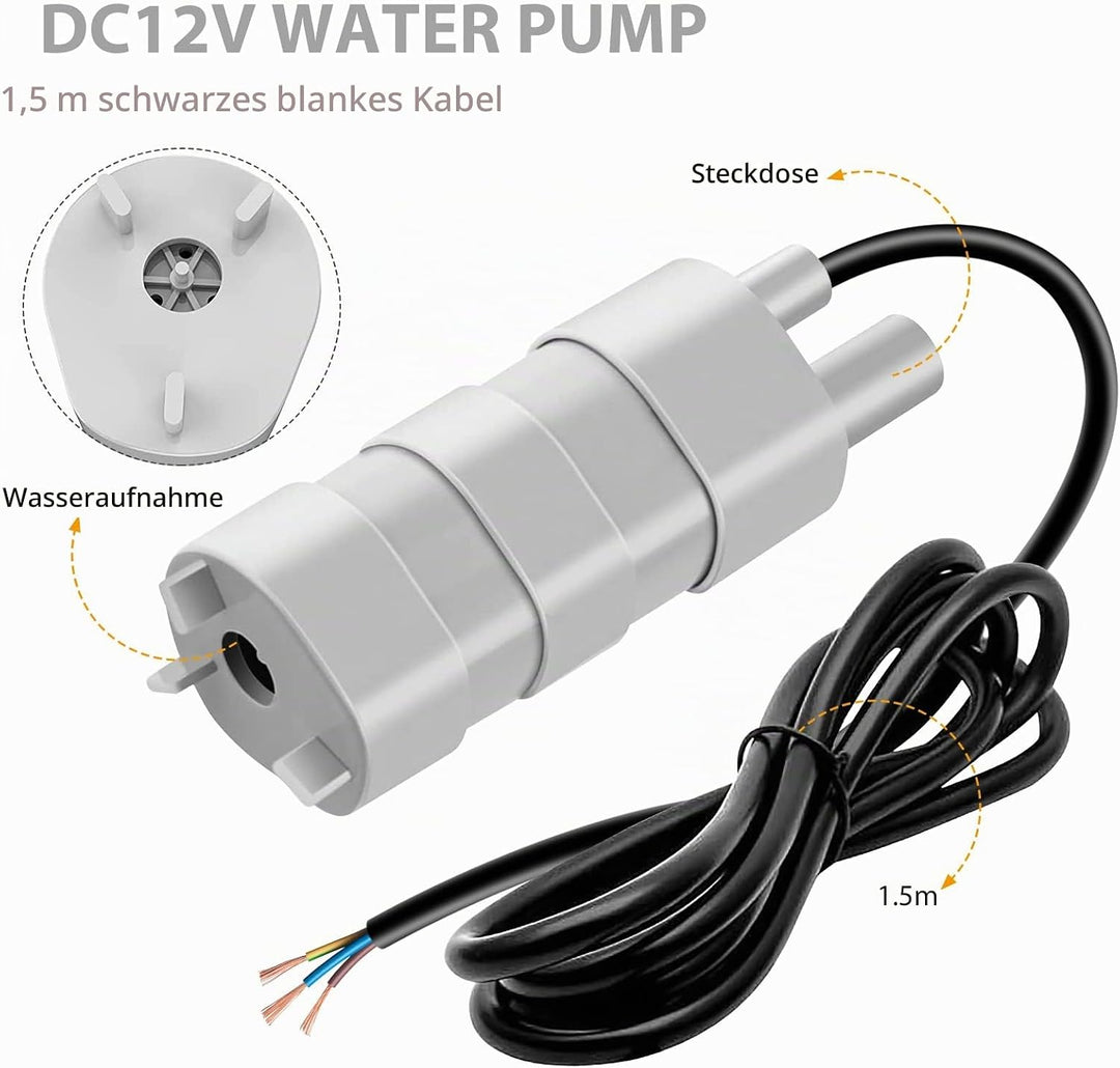 Tauchpumpe 12V, Wasserpumpe, Kraftstoffpumpe, Transferpumpe, für Wohnmobil, Teich, Aquarium, Brunnen