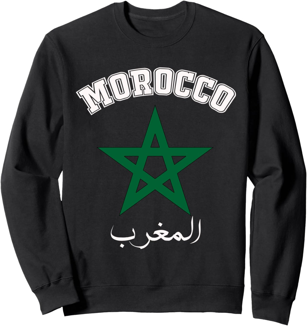 Marokko Flagge Vintage Style Retro, marokkanischer Fussball Sweatshirt