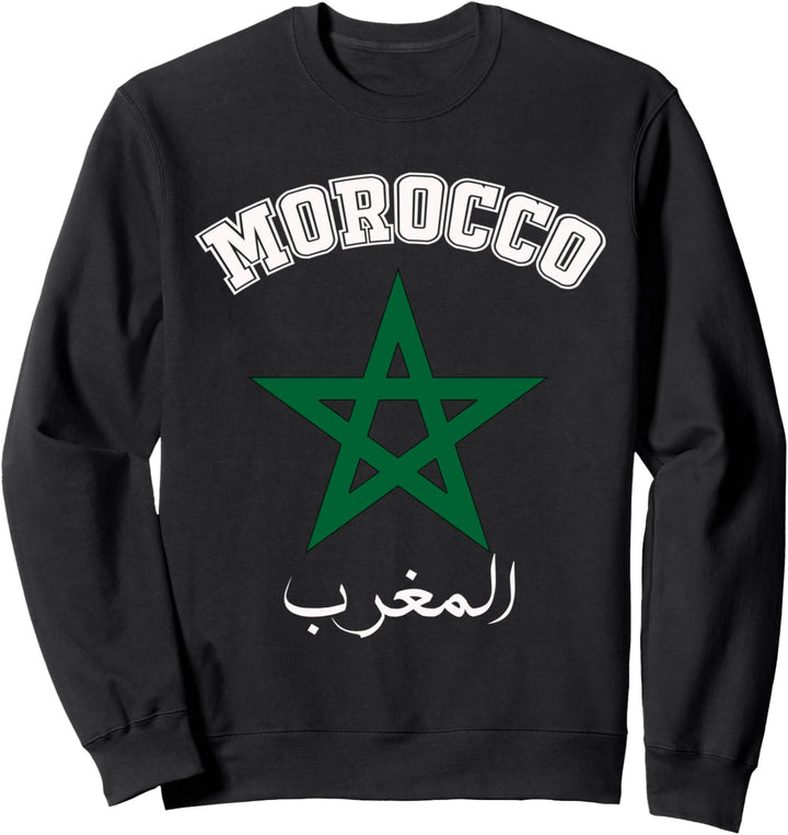 Marokko Flagge Vintage Style Retro, marokkanischer Fussball Sweatshirt