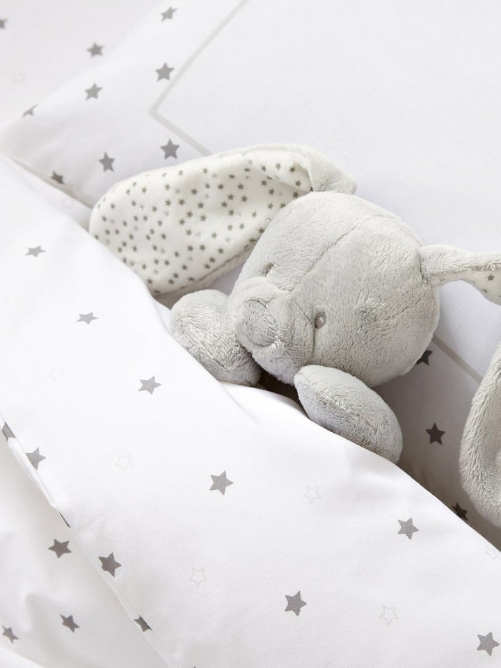 Vertbaudet Baby-Bettbezug Sternenregen weiss/grau 100X120 100X120 Weiss/Grau, 100X120 Weiss/Grau