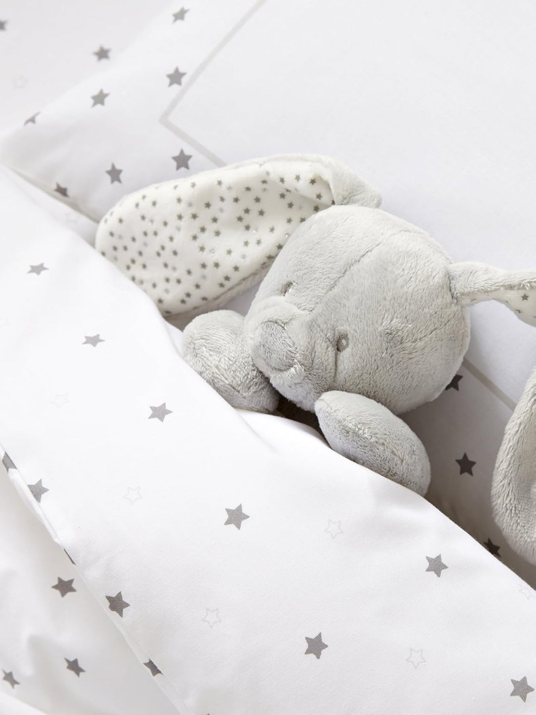 Vertbaudet Baby-Bettbezug Sternenregen weiss/grau 100X120 100X120 Weiss/Grau, 100X120 Weiss/Grau