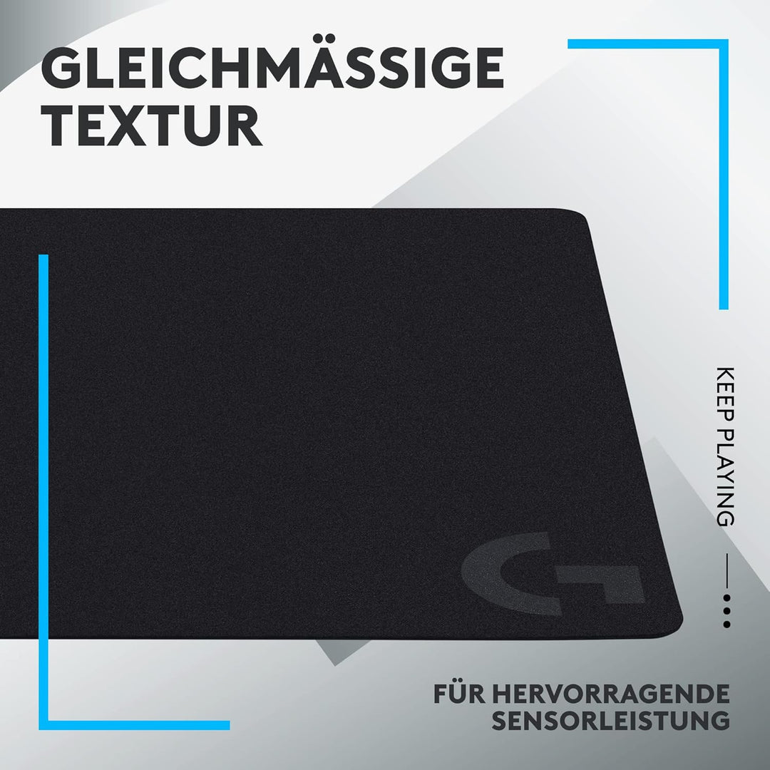 Logitech G G240 Stoff-Gaming-Mauspad, optimiert für Gaming-Sensoren, mässige Oberflächenreibung, rut