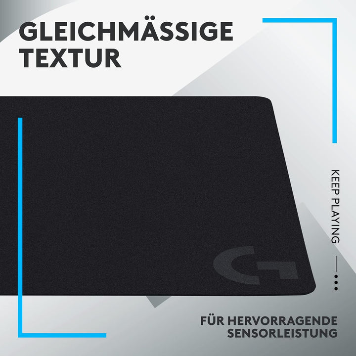 Logitech G G240 Stoff-Gaming-Mauspad, optimiert für Gaming-Sensoren, mässige Oberflächenreibung, rut