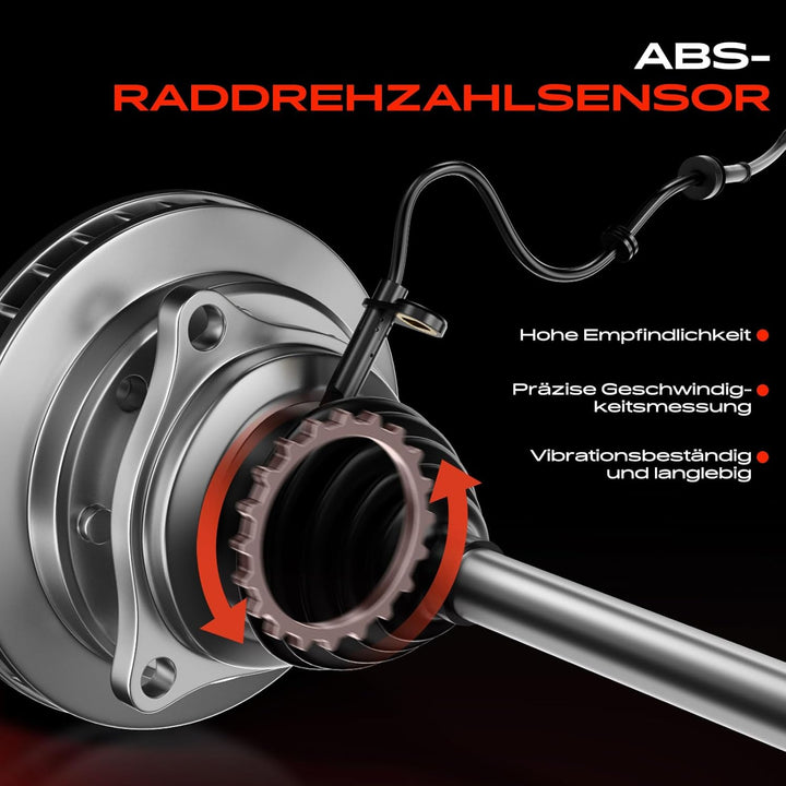 1x ABS Sensor Raddrehzahl Hinten Links Rechts für Fiesta V JD JH Van Fusion JU 2 DY 1.25L 1.4L 1.6L