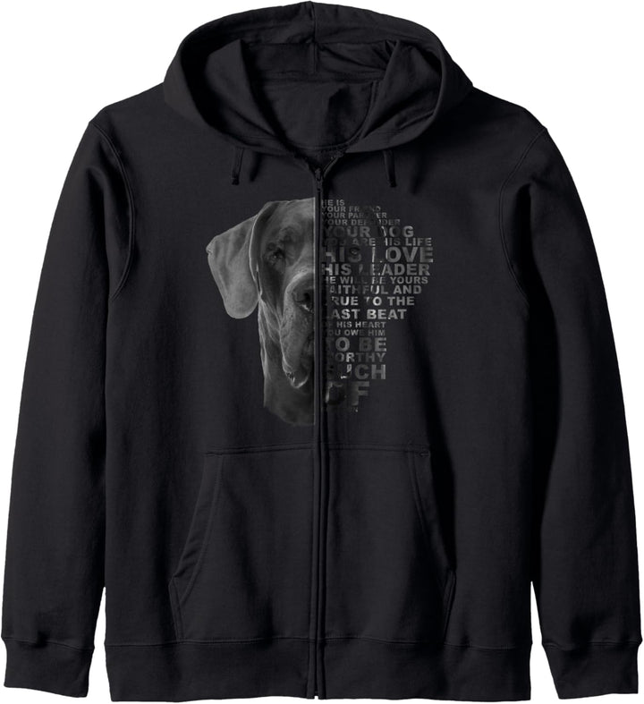 He Is Your Friend Your Partner Your Dog Deutsche Dogge Hund Kapuzenjacke