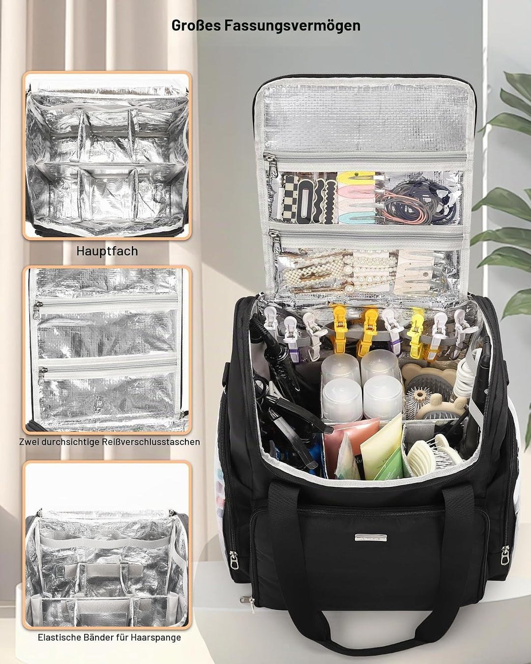 Relavel Friseur-Reisetasche Profi Friseurkoffer Friseurwerkzeugtasche Aufbewahrungsorganizer für Fri