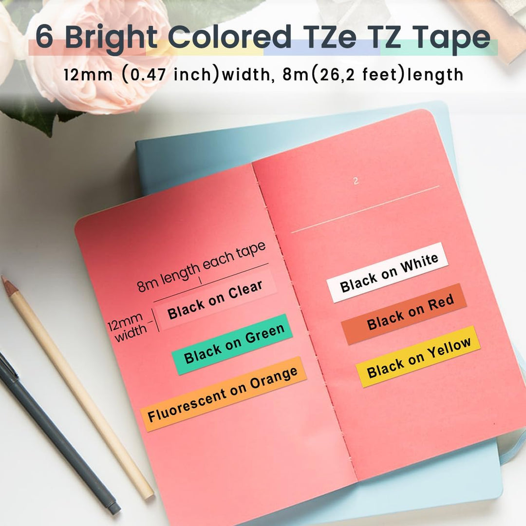 Markurlife 12mm Kompatibel mit Brother P-touch Bänder 12mm TZe-231 TZe-131 TZe-431 TZe-531 TZe-631 T