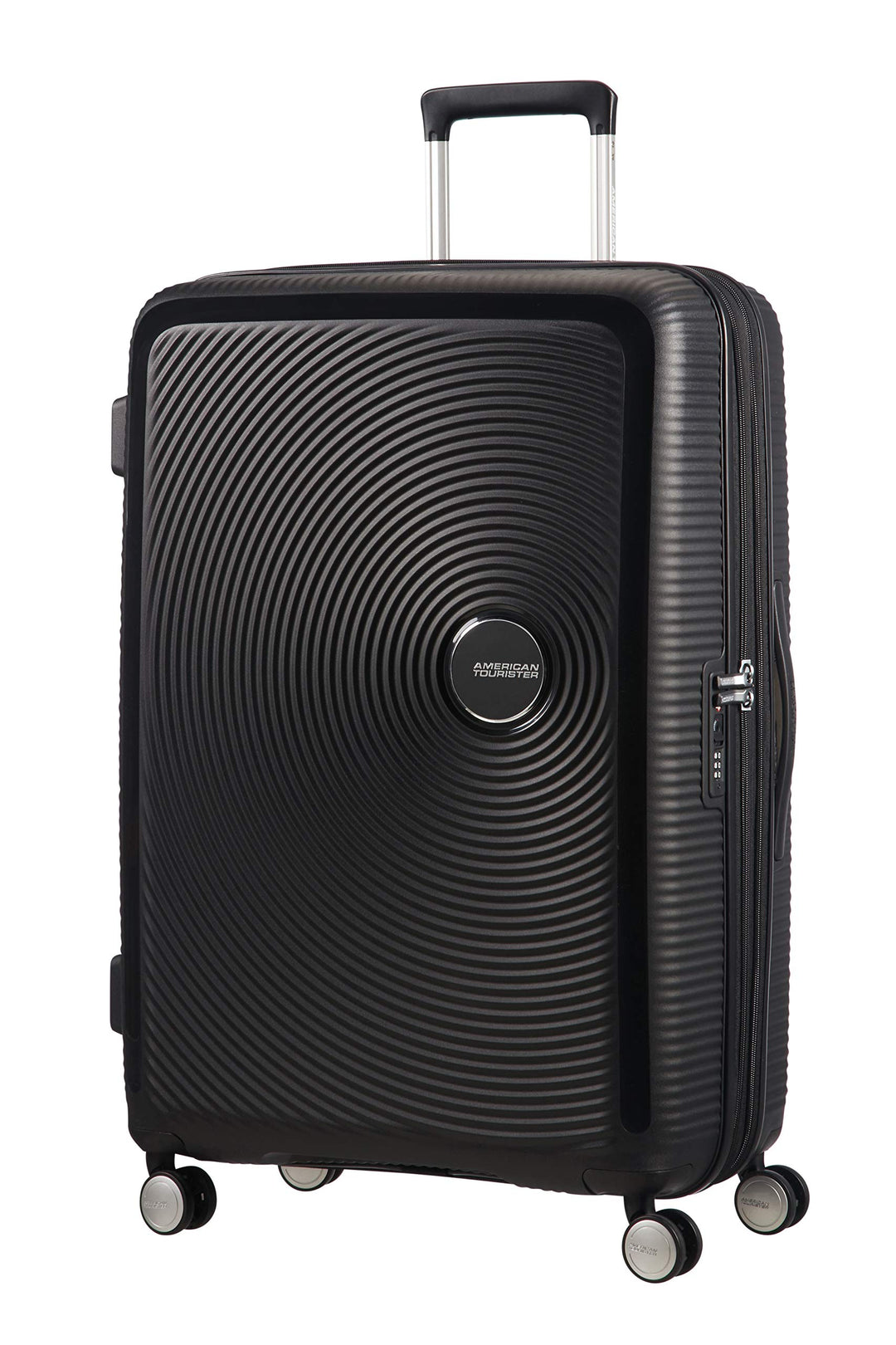 American Tourister Soundbox - Spinner L Erweiterbar Koffer, 77 cm, 110 L, Schwarz (Bass Black) Schwa