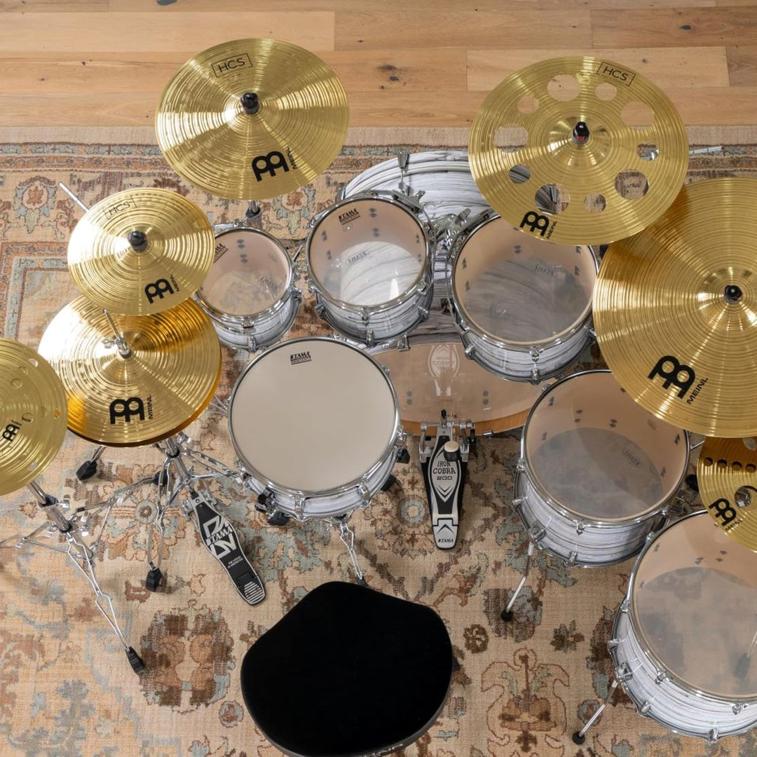 Meinl Cymbals HCS Hihat 15 Zoll (Video) Schlagzeug Becken – Paar – (38,10cm) Messing, Traditionelles