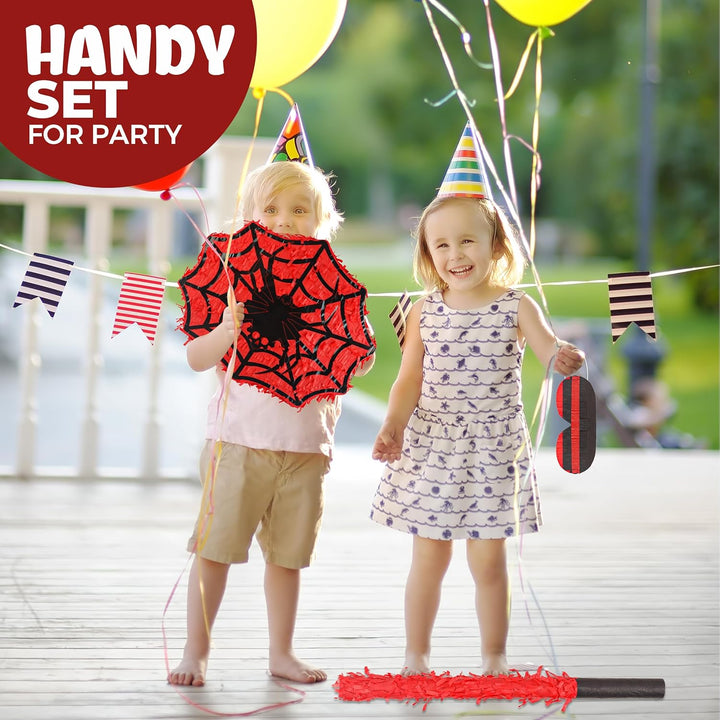 Spinnen Pinata Set mit Augenbinde und Fledermaus (41 x 33 x 10 cm), perfekt für Mädchen, Kinder, Geb