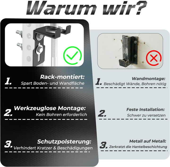 J Bryant Universeller Rack-montierter Langhantelhalter, passend für 2x2 / 2x3 / 3x3 Power Racks, kom