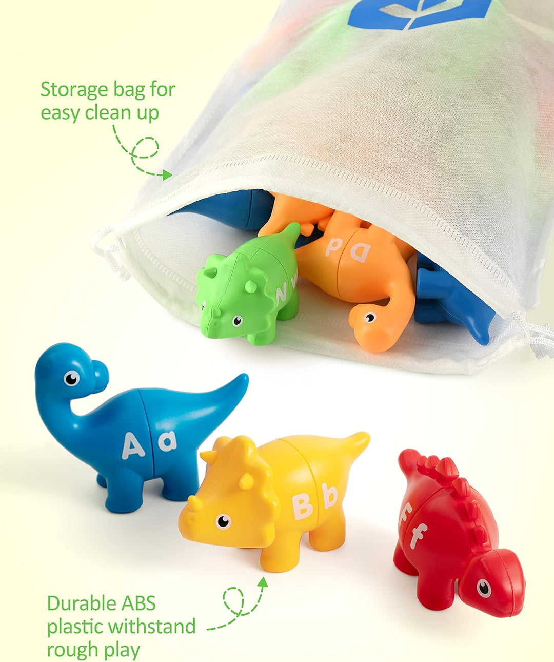 Coogam Matching Letters Feinmotorik Spielzeug, 26 PCS Double-Sided ABC Dinosaurier Alphabet Spiel mi